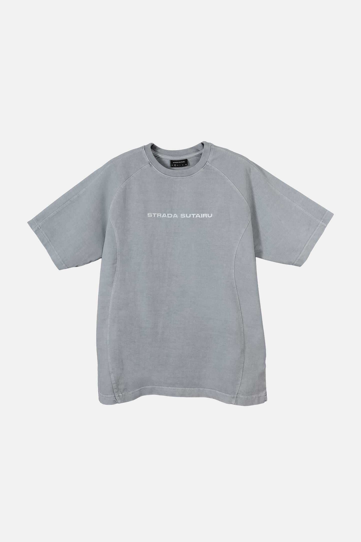 Gray Acid Wash Panelled T-shirt