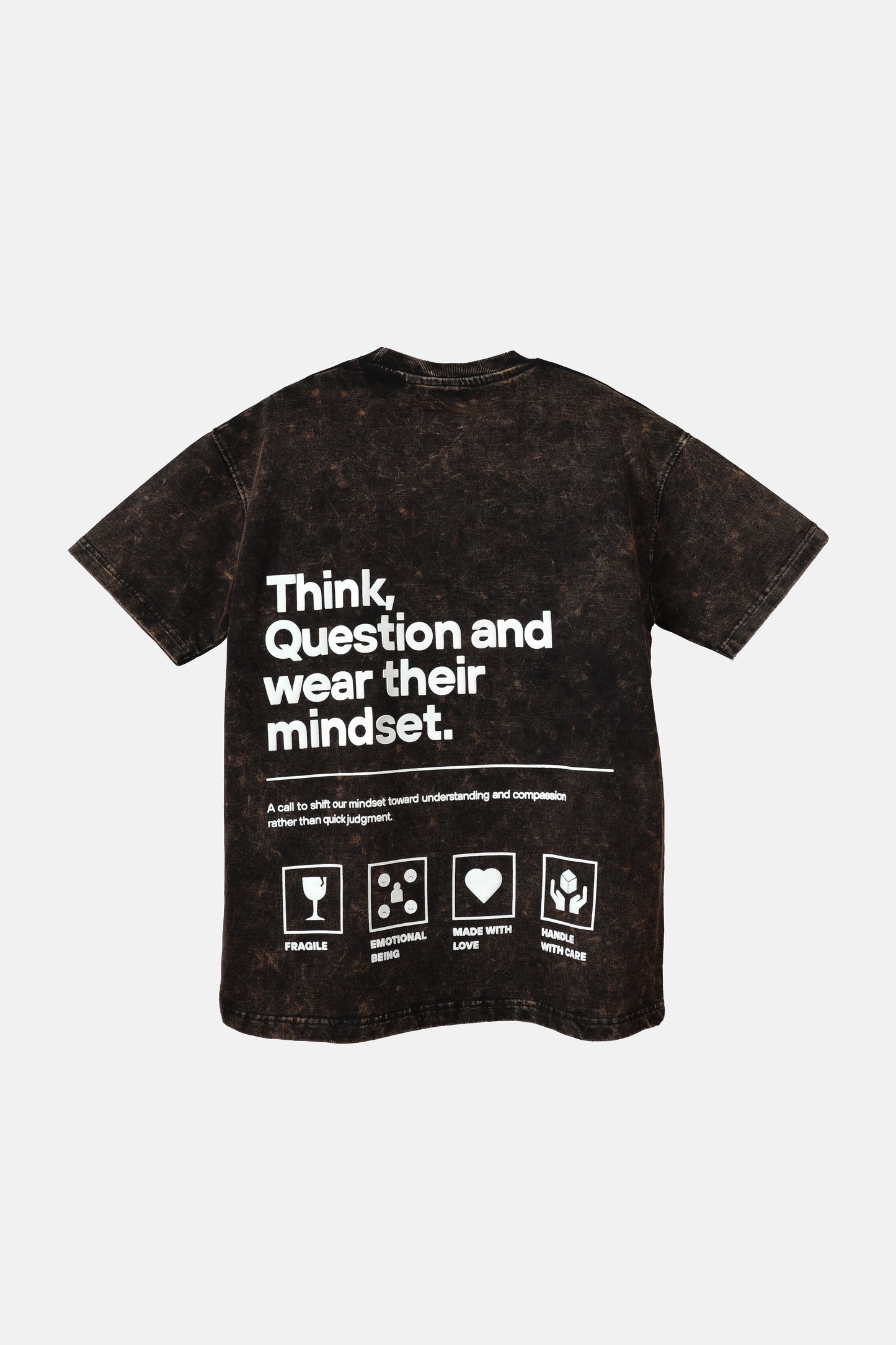 Black Acid Wash Printed T-shirt