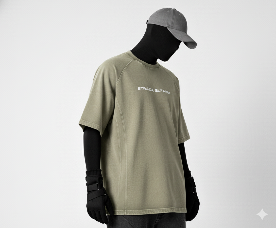 Sand Washed Panelled T-shirt